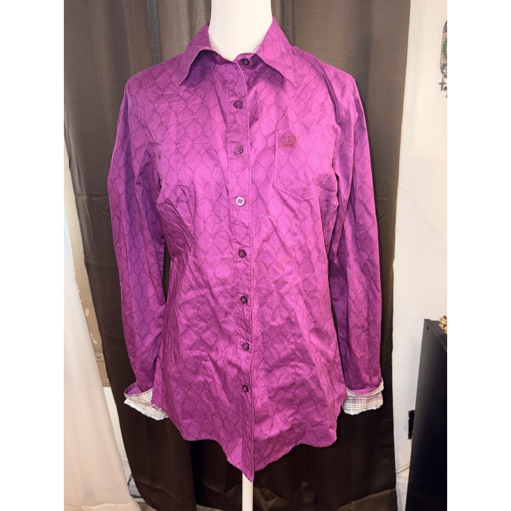 Cinch Purple Western Button Up Shirt Paisley Cowgirl Rodeo Snap Top NWT